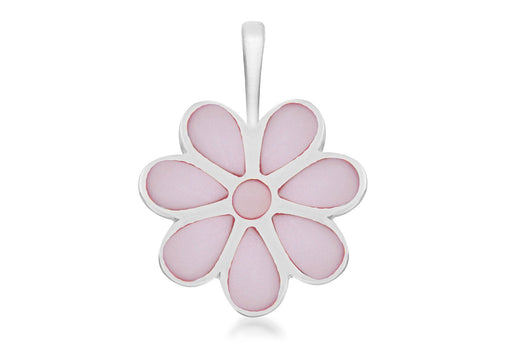 Sterling Silver Pink Mother of Pearl Flower Pendant