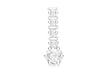 Sterling Silver 5 White Zirconia  Drop Pendant