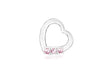 Sterling Silver Pink Zirconia  16mm x 15mm Floating Heart Pendant