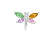 Sterling Silver MultiColoured Zirconia  Dragonfly Pendant