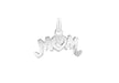 Sterling Silver Zirconia  Mum Pendant