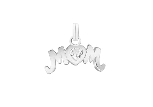 Sterling Silver Zirconia  Mum Pendant