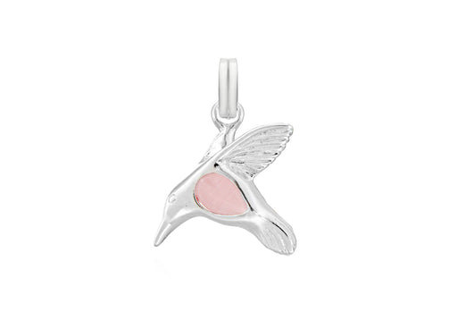 Sterling Silver Pink Hummingbird Charm Pendant
