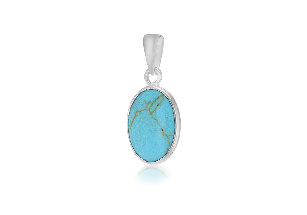 Sterling Silver Oval Turquoise Pendant