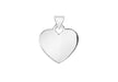 Sterling Silver Large Flat Heart Pendant