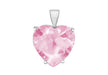 Sterling Silver Large Pink Zirconia  Heart Pendant