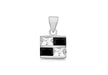 Sterling Silver Black and White Zirconia  Retangle Pendant