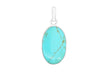 Sterling Silver 16mm x 35mm Oval Turquoise Pendant