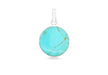 Sterling Silver 22mm x 34mm Round Turquoise Pendant