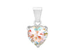 Sterling Silver Aurora Borealis Zirconia  Heart Pendant