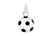 Sterling Silver 9.5mm Black and White Enamel Football Pendant