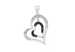 Sterling Silver Zirconia  Double-Heart Pendant