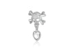 Sterling Silver Skull & Bones Heart Pendant