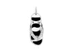 Sterling Silver Crystal and Black Enamel 10mm x 29.5mm Flip-Flop Pendant