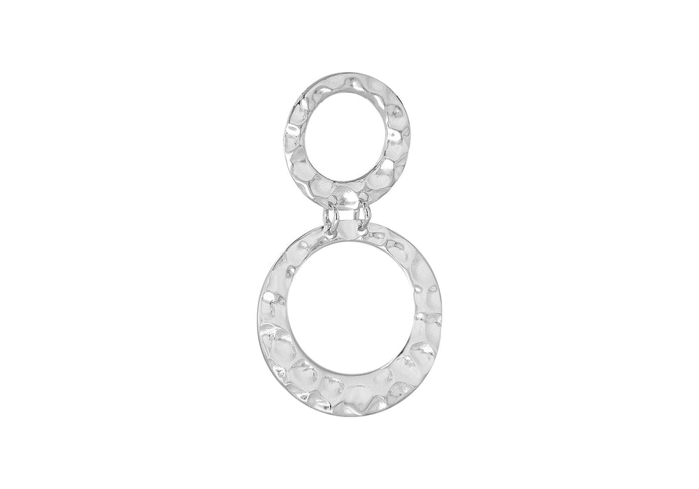 Sterling Silver 14.2mm & 20.7mm Hammered Double Disc Pendant