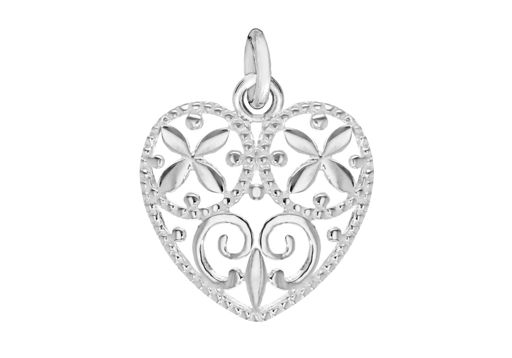 Sterling Silver 16mm x 20mm CutoCut Heart Pendant