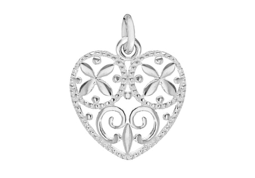 Sterling Silver 16mm x 20mm CutoCut Heart Pendant