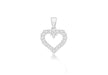 Sterling Silver Zirconia  15mm 21mm Open-Heart Pendant