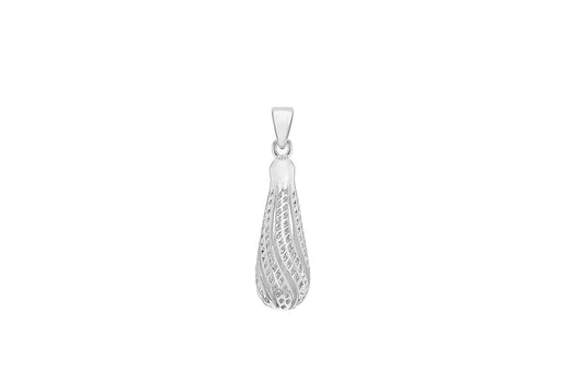 Sterling Silver 8.4mm x 31mm Diamond Cut Teardrop Pendant