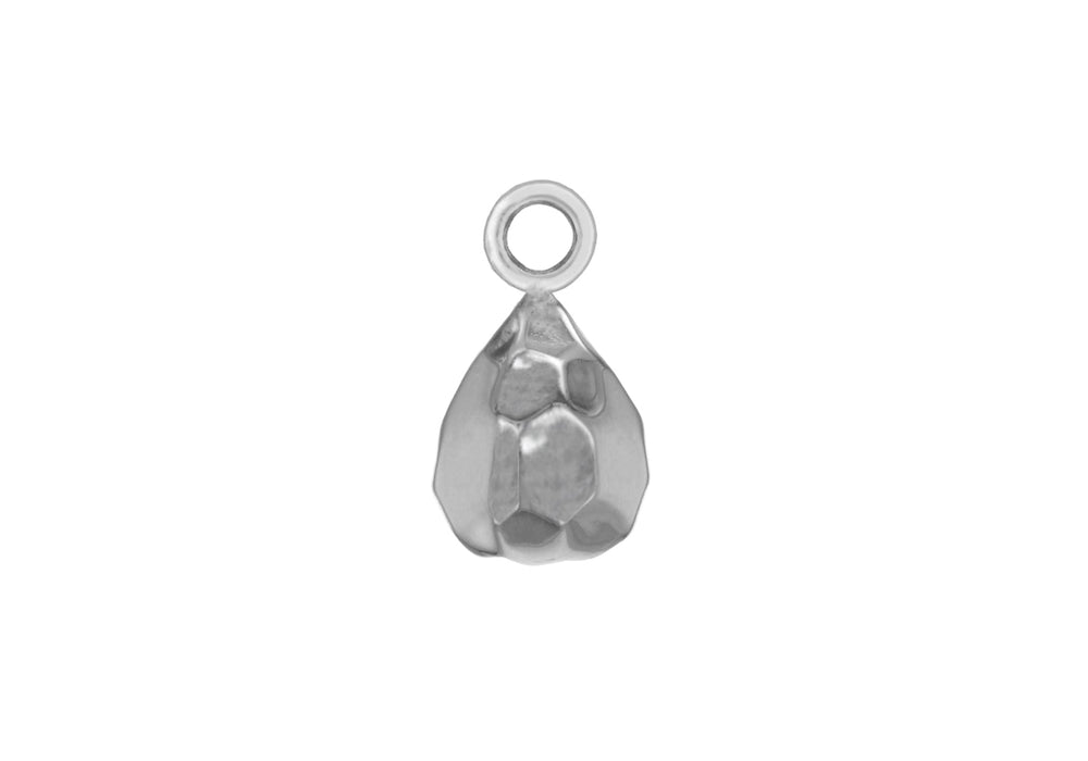 Sterling Silver 9.3mm x 19.4mm FacetedTeardrop Pendant