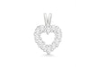 Sterling Silver Zirconia  10mm x 17mm Heart Pendant