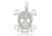 Sterling Silver Zirconia  Skull and Crossbones Pendant