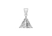 Sterling Silver 11mm x 10.3mm Triangle Zirconia  Pendant