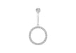 Sterling Silver Zirconia  17.8mm x 36.8mm Ring Drop Pendant