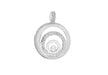 Sterling Silver Zirconia  26.4mm Multi Circle Pendant