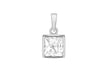 Sterling Silver 6.5mm Zirconia  Square Pendant