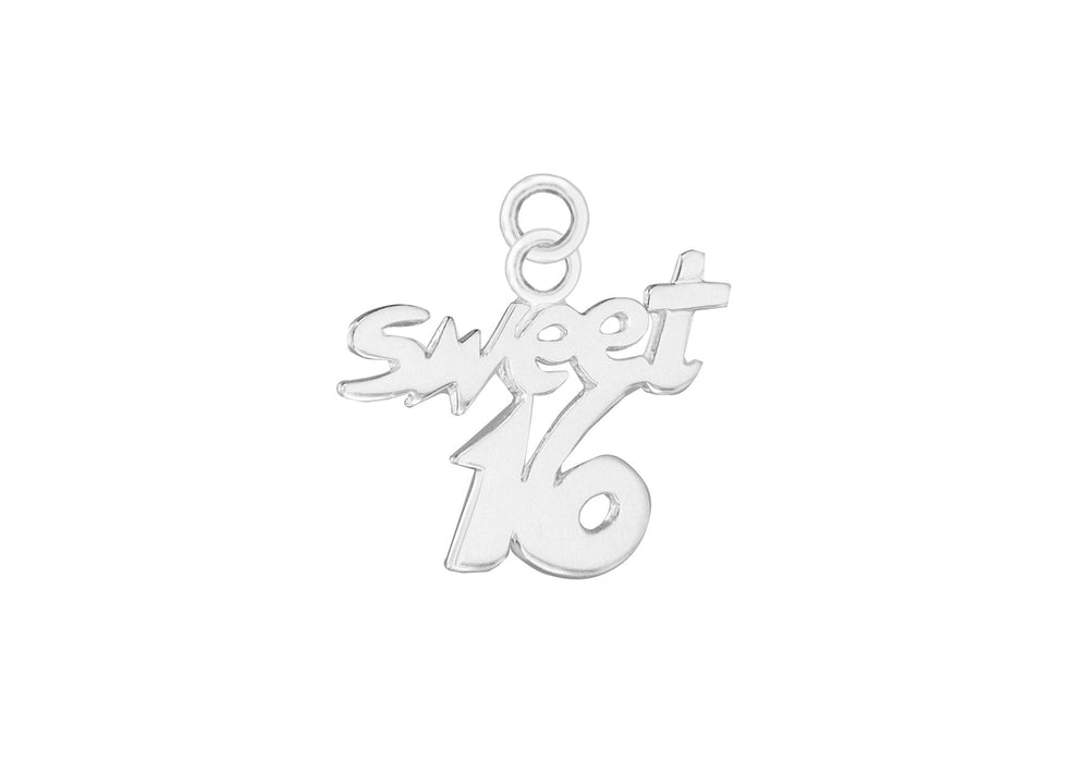 Sterling Silver 17.7mm x 18.7mm 'Sweet 16' Pendant