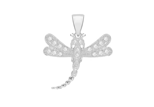 Sterling Silver Zirconia Dragonfly Pendant