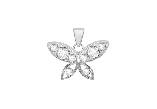 Sterling Silver Zirconia Butterfly Pendant