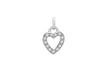 Sterling Silver Zirconia  10.6mm x 17.2mm Heart Pendant