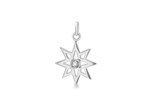 Sterling Silver Zirconia  14.9mm x 21.5mm CutoCut-Star Pendant