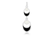 Sterling Silver Black & White Enamel Moon Drop Pendant