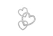 Sterling Silver Zirconia  21.3mm x 25.9mm Triple-Heart Pendant