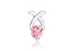 Sterling Silver Pink Zirconia  Stone Kiss Pendant