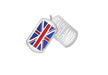 Sterling Silver 21.6mm x 41mm Enamel Union Jack Flag & England CutoCut Double Tag Pendant