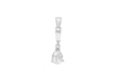 Sterling Silver Baguette and Pear Zirconia  7mm x 23.9mm Drop Pendant