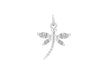 Sterling Silver Zirconia  20.7mm x 26.8mm Dragonfly Pendant