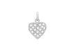 Sterling Silver Zirconia  Pave 11.8mm x 17.6mm Heart Pendant