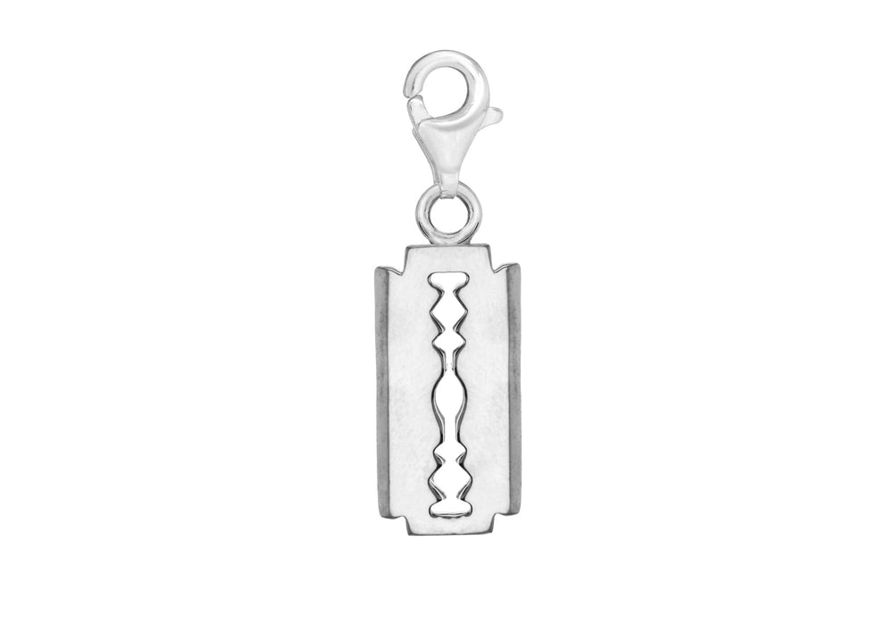 Sterling Silver Razor Blade Lobster-Clasp Charm