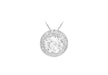 Sterling Silver Zirconia  19mm Round Slider Pendant