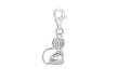 Sterling Silver Cat Lobster-Clasp Charm Pendant 