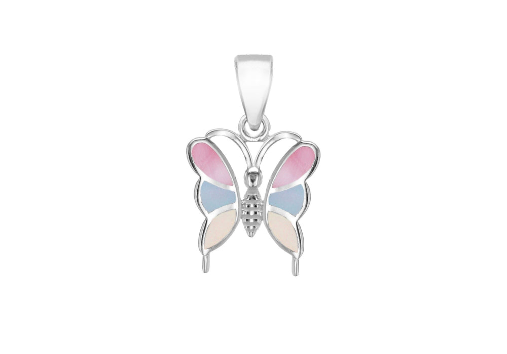 Sterling Silver Mother of Pearl Butterfly Pendant