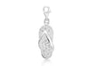 Sterling Silver Zirconia  8.6mm x 31.8mm Flip Flop Lobster-lasp Charm9