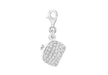 Sterling Silver Crystal Hinged Handbag Lobster-Clasp Charm