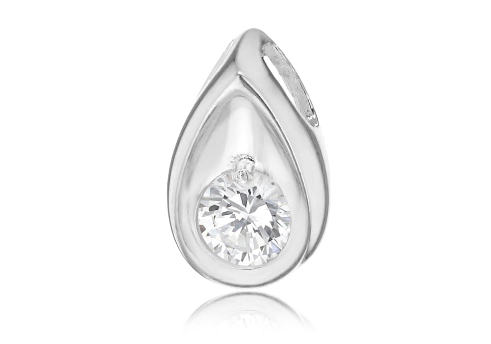 SILVER Zirconia  TEAR DROP Pendant