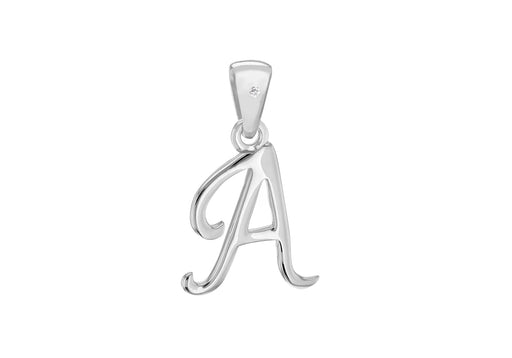 SILVER RHOD DIA A INITIAL Pendant